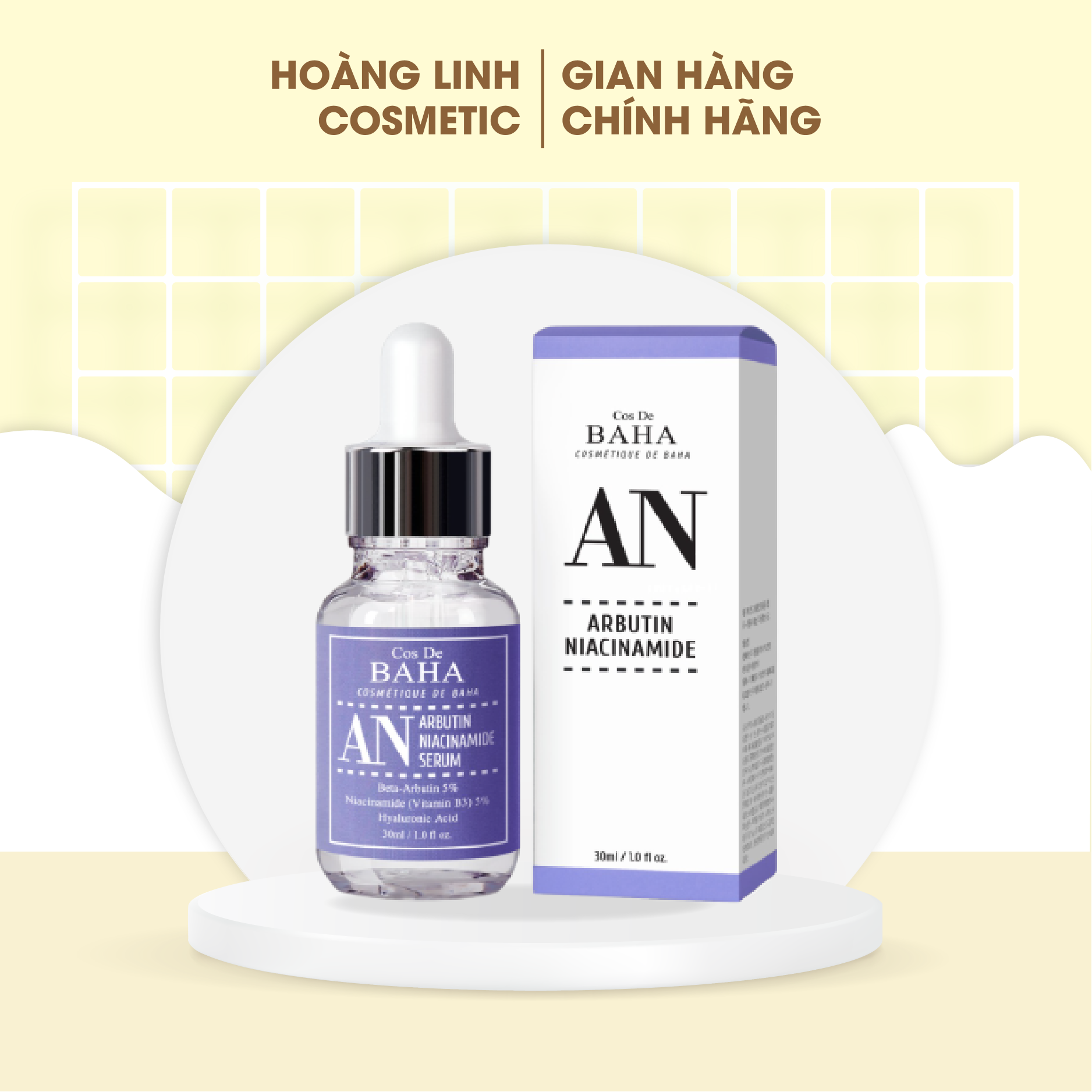 Serum dưỡng da hàn quốc Cos De BAHA Arbutin Niacinamide AN