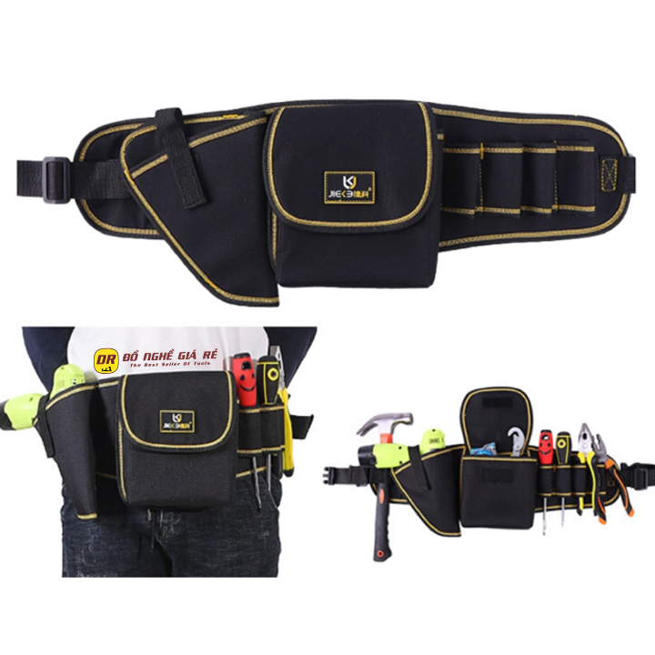 Túi Đeo Hông Đựng Đồ Nghề Dụng Cụ Sửa Chữa Điện Túi Đồ Nghề Kỹ Thuật Có Ngăn Chứa Máy Khoan Pin - Loại Xịn