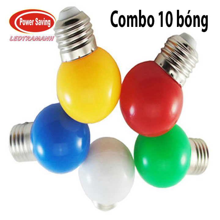 Combo 10 bóng đèn led màu 1w a40