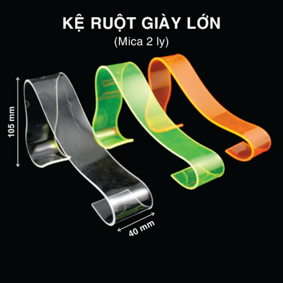 Combo 10 ruột mica trưng bày giày, dép bản 40mm
