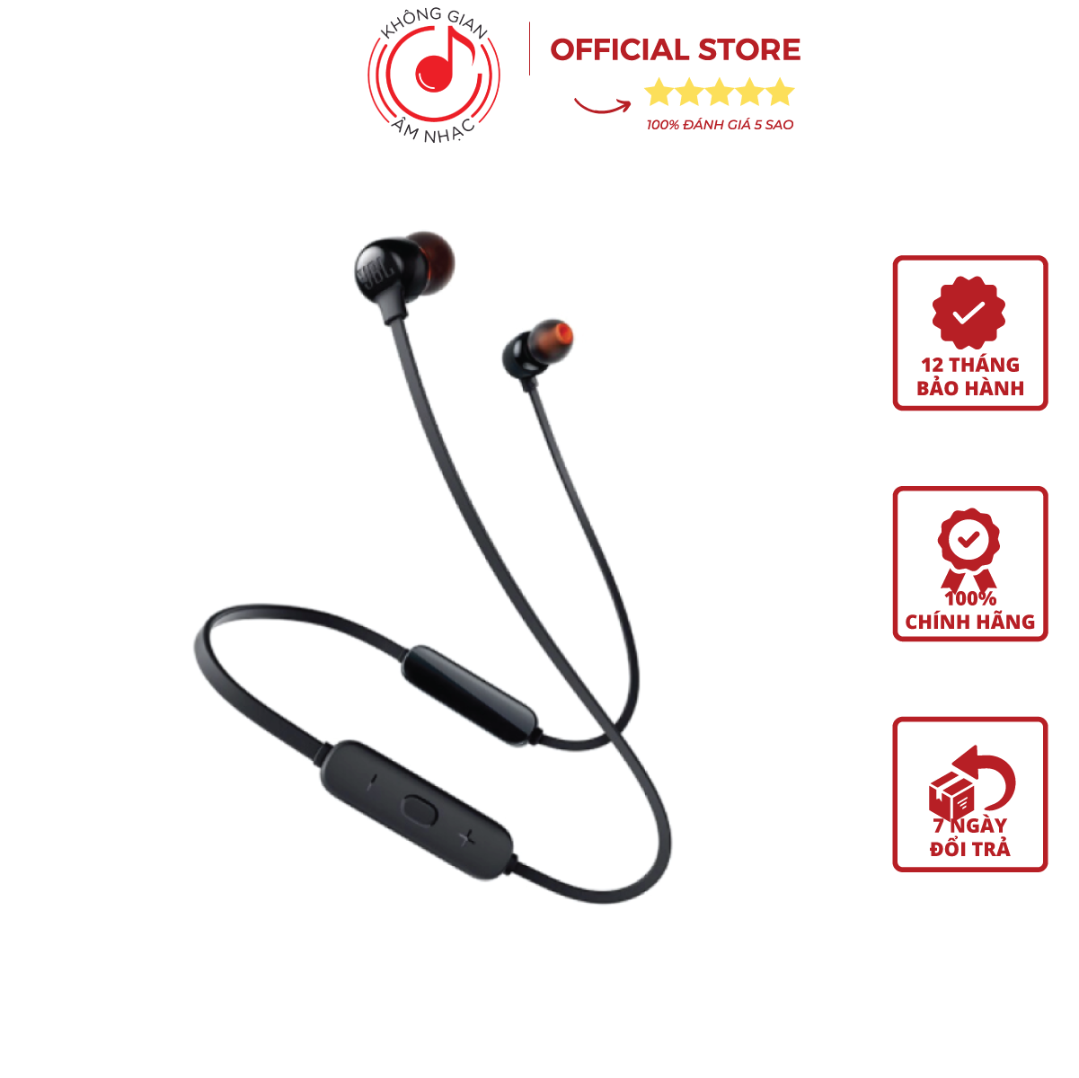 Tai nghe nhét tai bluetooth jbl tune 115bt - chính hãng pgi
