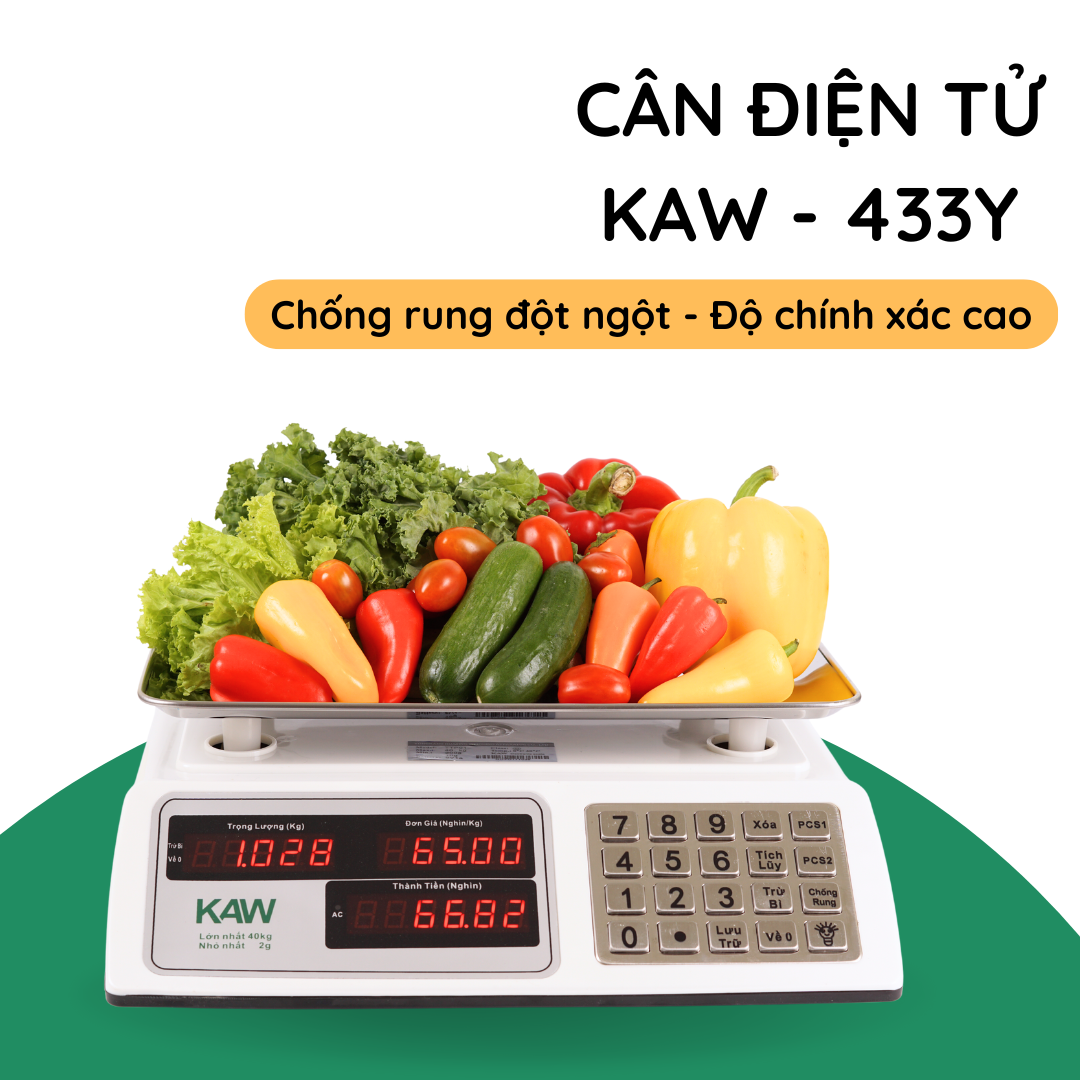 Cân điện tử tính tiền KAW 40kg, giá bán cân điện tử, đồ dùng nhà bếp thông minh - Cân Điện Tử Tính Tiền CHO KẾT QUẢ CHÍNH XÁC TUYỆT ĐỐI, Cân Điện Tử 40Kg Hàng Tốt Giá Rẻ Nhận Hàng Thu Tiền