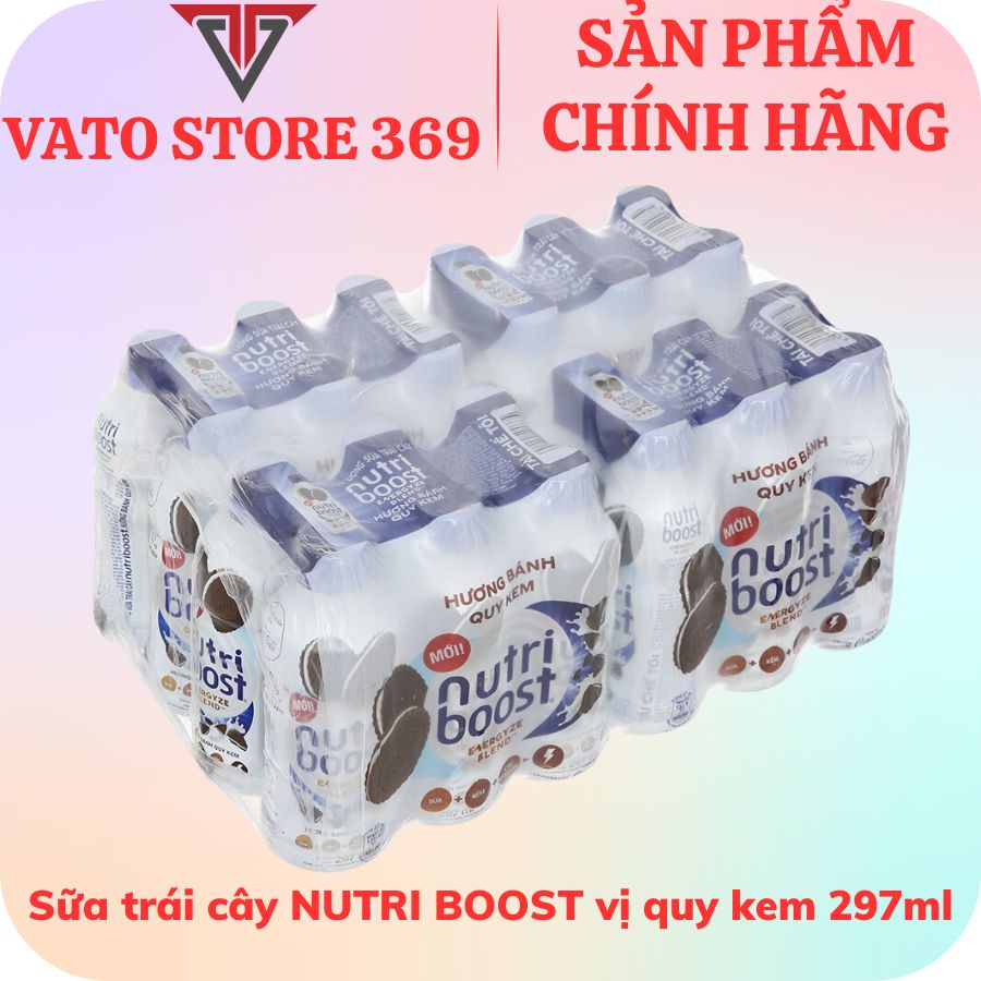 Nước uống sữa trái cây NUTRI BOOST hương bánh quy kem chai 297ml