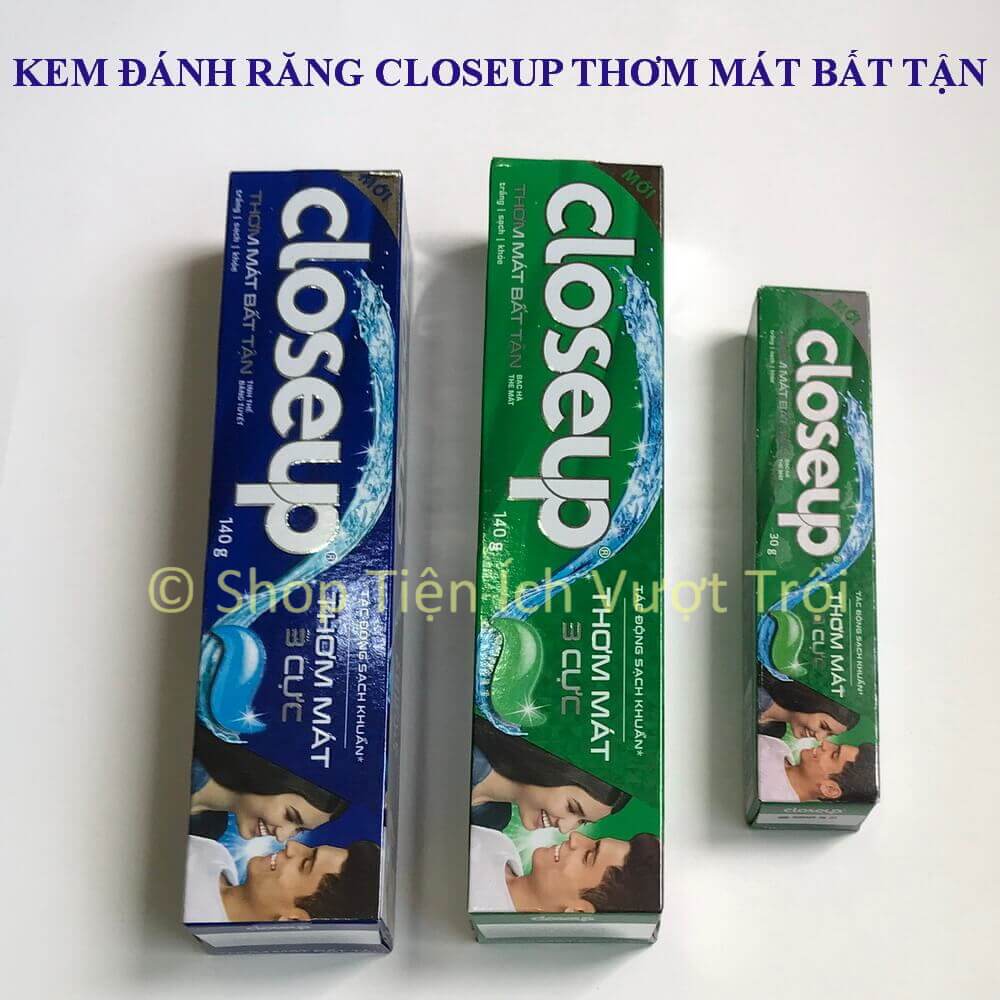 Kem đánh răng Closeup thơm mát 3 cực, giúp làm sạch cả những răng trong cùng, sạch khuẩn, hơi thở thơm mát dài lâu-Tiện Ích Vượt Trội