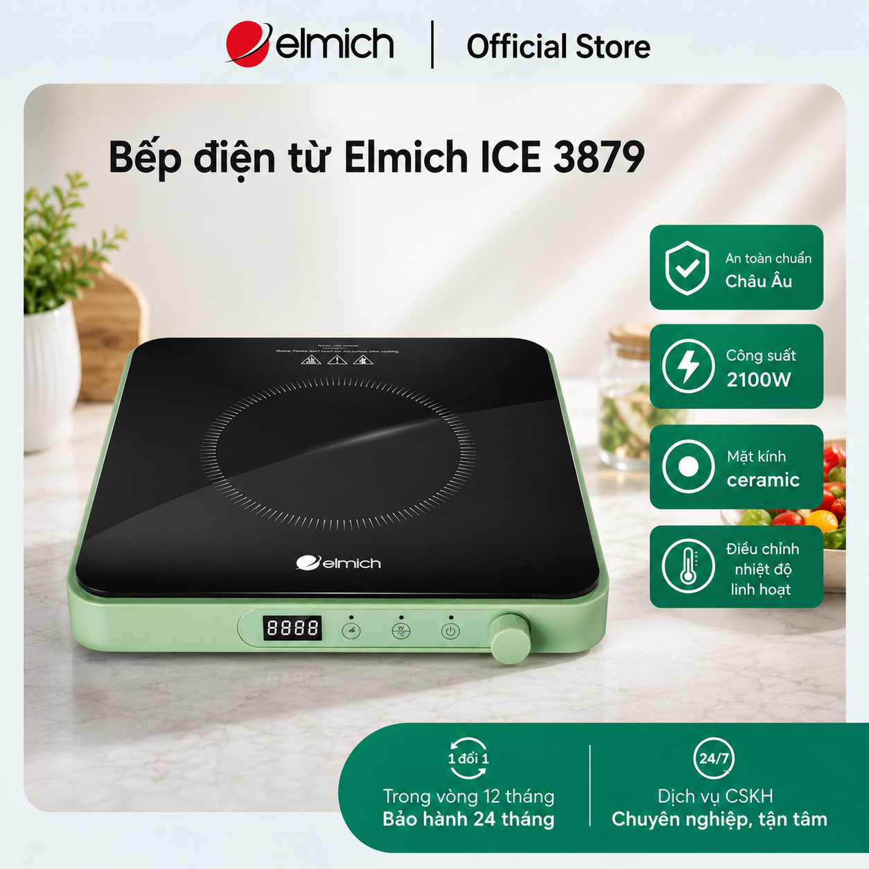 (Chỉ 15-17.07)Bếp điện từ Elmich ICE 3879