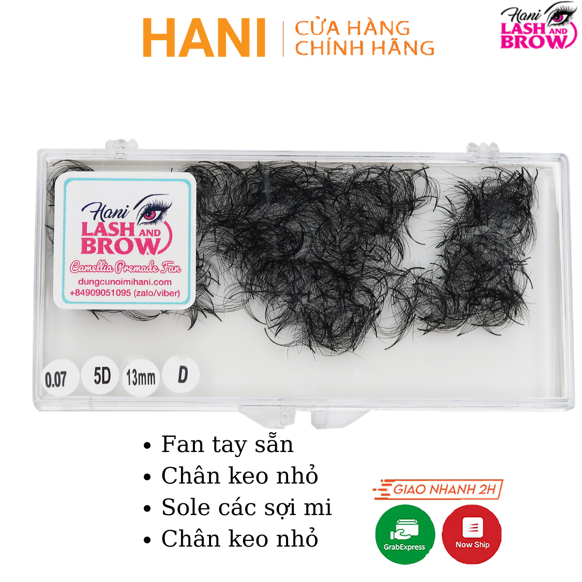 Mi Fan Tay Sẵn Camelia 5d Cong C D - Mi Khay Tạo Fan Chân Keo Nhỏ , Sole Giữa Các Sợi Mi Tạo Nên Sự Tự Nhiên - Hani Beauty