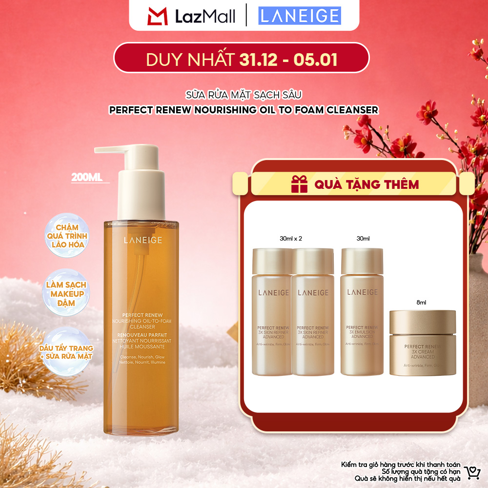 Sữa Rửa Mặt Sạch Sâu Perfect Renew Nourishing Oil To Foam Cleanser 200ml