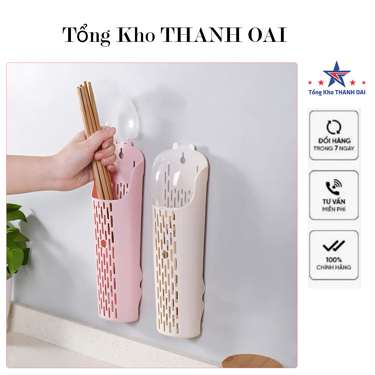 Ống đựng đũa treo tường có nắp đậy tiện dụng chống nấm mốc chống bụi MUL23
