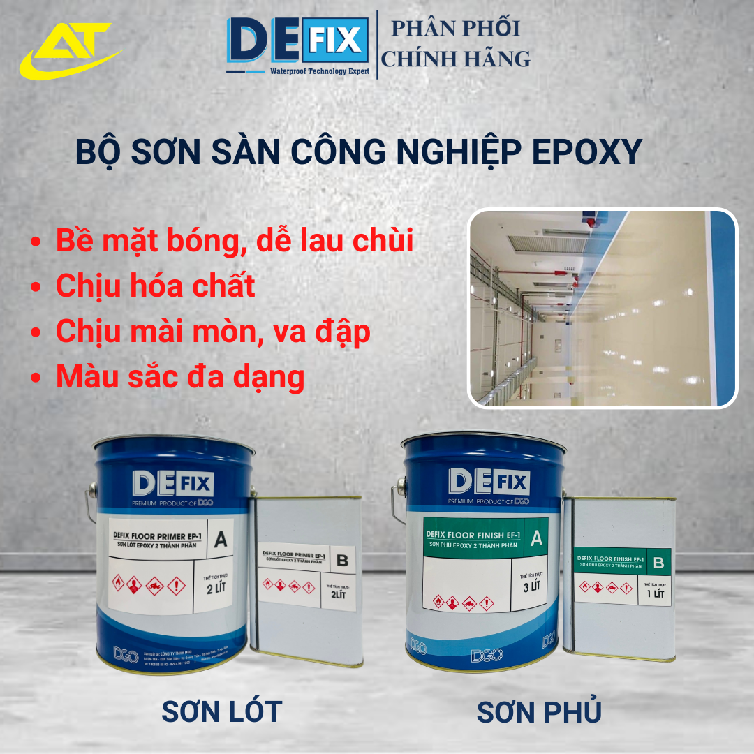 Bộ sơn sàn công nghiệp epoxy. bộ 4 lít sơn lót và 4 lít sơn phủ
