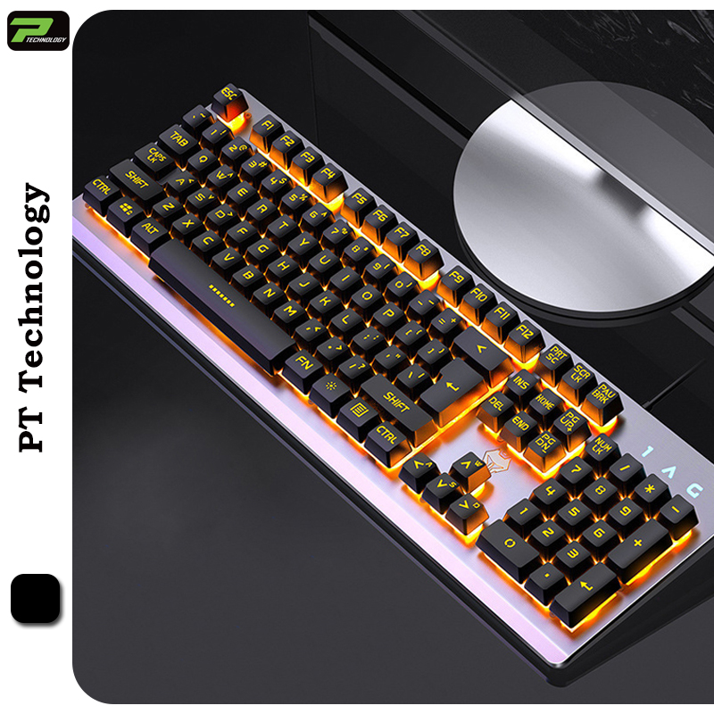 Bàn phím giả cơ K002 cao cấp LED 3 chế độ phím giả cơ cực ngon 3 mức tăng giảm ánh sáng đẹp mắt PT Technology