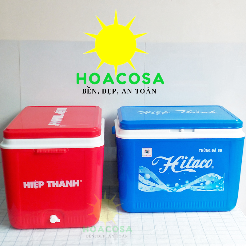 Thùng Đá 55L Hitaco Nhựa Hiệp Thành Có Vòi Xả, Bền, Giữ Đá Lâu- Đồ Gia Dụng Hoacosa.