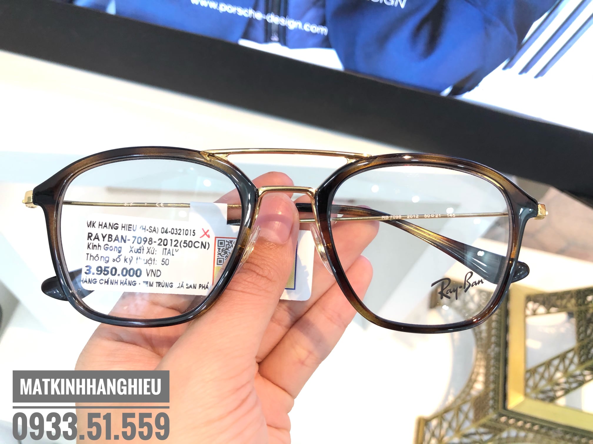 Gọng kính cận thời trang chính hãng RayBan RB7098