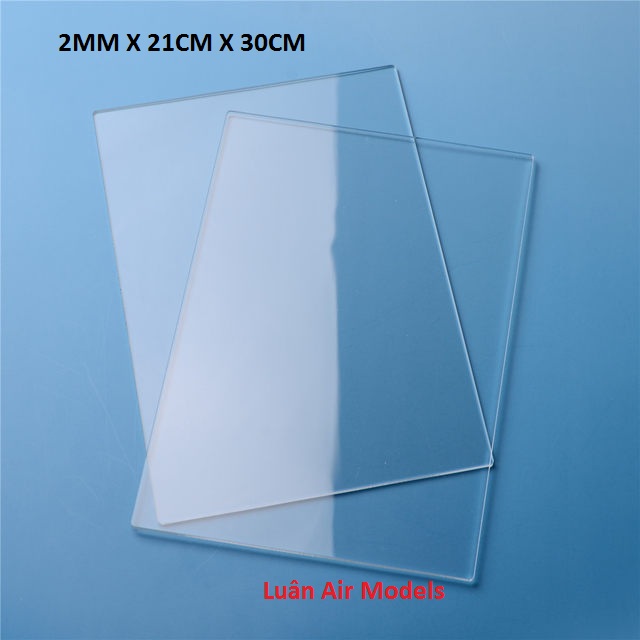 [HCM][2mm 21x30cm A4] Combo 2 tấm nhựa mica cứng trong suốt làm hồ cá chuồng kính hộp kính kính khung ảnh kính ốp biển số xe chế đồ chơi sáng tạo mô hình thủ công trang trí (VA132x2 TP) - Luân Air Models