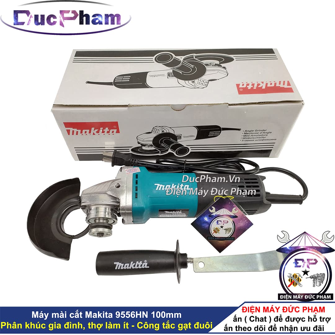 Máy mài Makita 9556HN công tắc gạt đuôi bền vình viễn - 100% dây đồng - Máy mài góc cầm tay 1 tấc - Máy cắt cầm tay  - máy mài 100mm