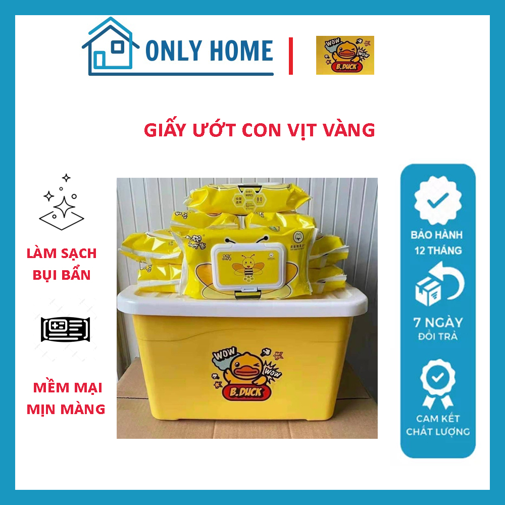 Giấy ướt vịt vàng, giấy ướt kháng khuẩn con vịt vàng nội địa Trung, giấy ướt B.Duck