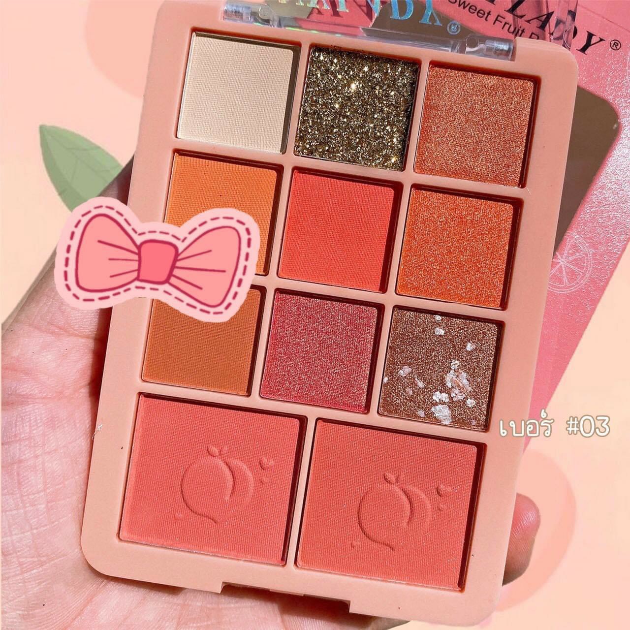 [HCM]Phấn mắt Any Lady Sweet Peach 11 ô kèm má hồng