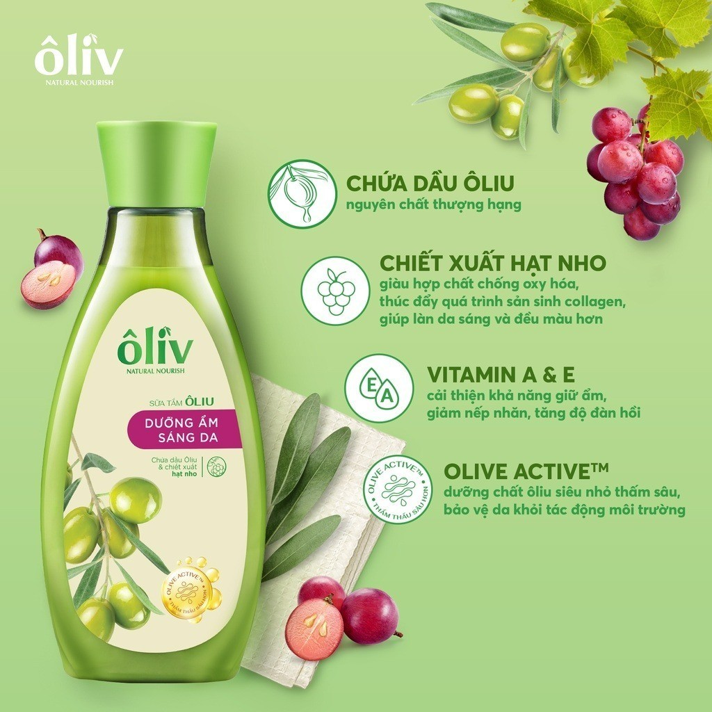 Sữa tắm ôliv sáng da 650ml