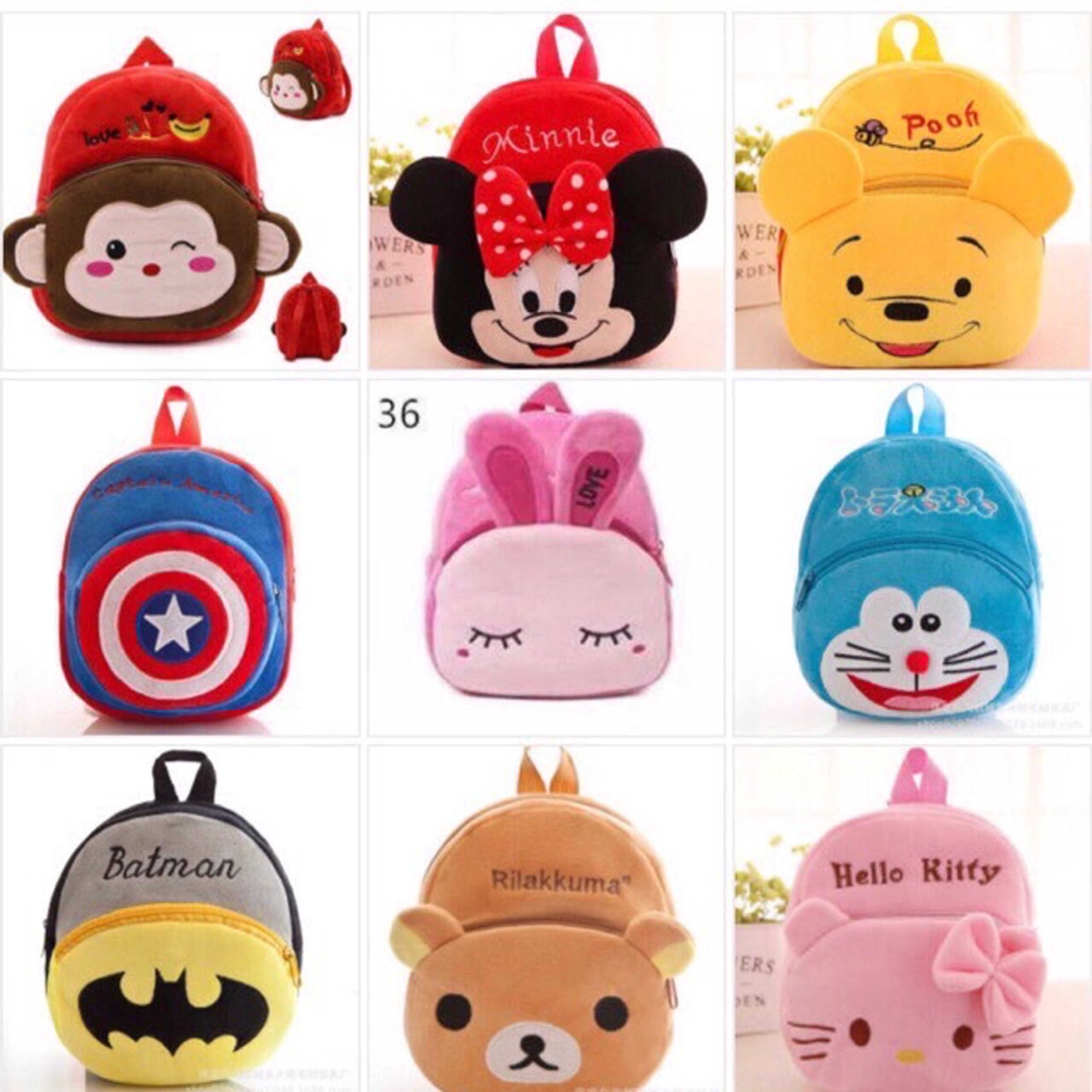Cặp/ balo cho bé trai bé gái đi học, đi chơi nhiều hình dễ thương
