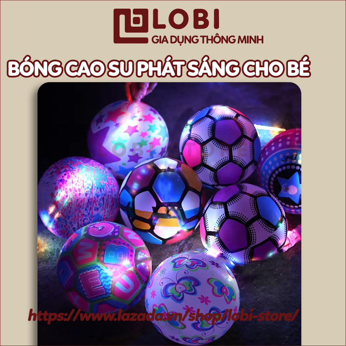 Bóng cao su cho bé Đồ chơi quả bóng phát sáng mềm nhẹ cho bé vận động