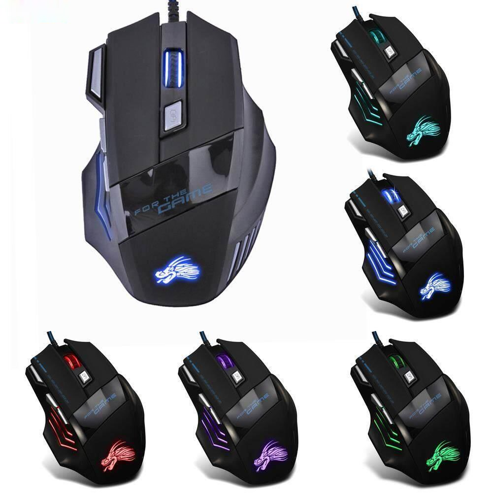 Chuột chơi game có dây usb quang led 5500dpi, chuột chơi game máy tính 7 nút