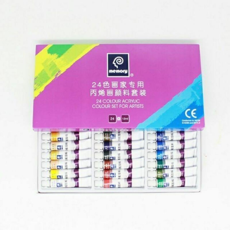 Màu acrylic memory dạng túyp 24 màu