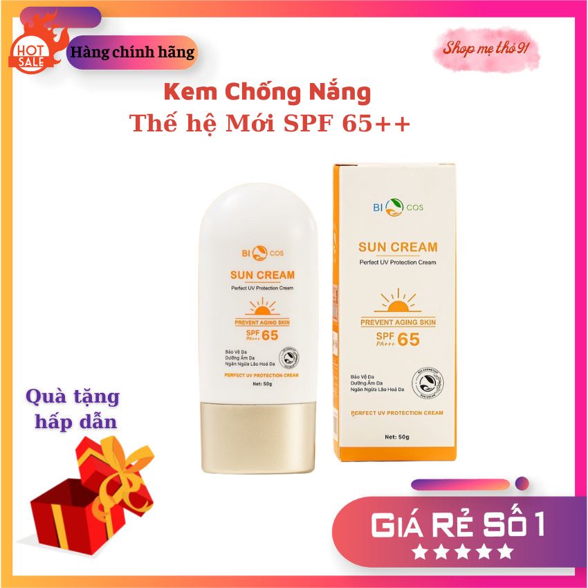 Kem chống nắng biocos sun cream spf65+++