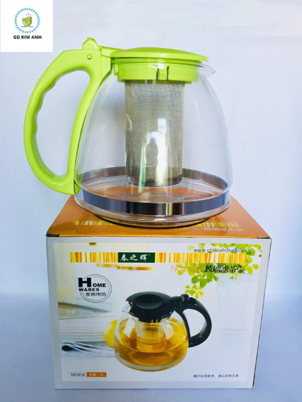 BÌNH , ẤM TRÀ THUỶ TINH CAO CẤP SANG TRỌNG CÓ LỎI LỌC INOX DUNG TÍCH 700ML - KA006