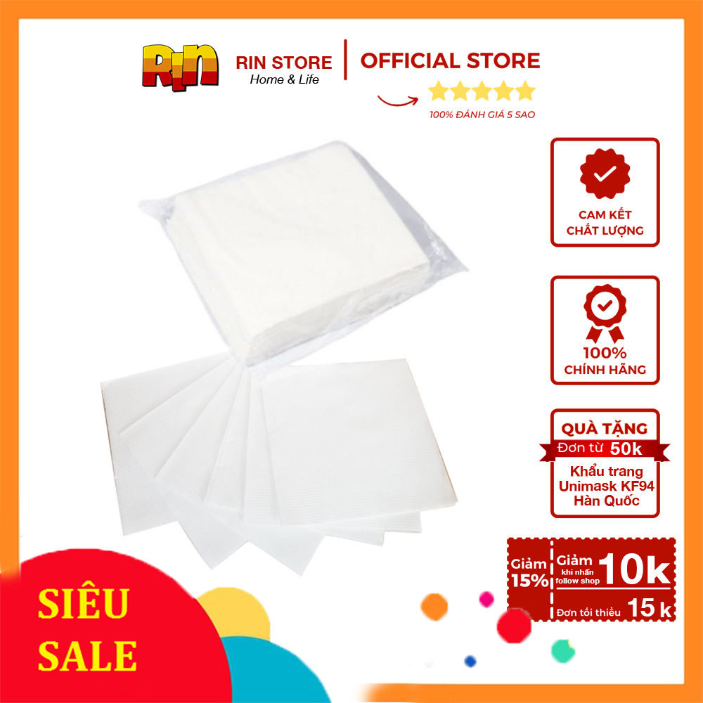 Combo 10 gói Khăn giấy lụa Napkin vuông nhỏ cao cấp, giấy ăn quán ăn, nhà hàng, khách sạn 2 lớp -100 tờ/gói