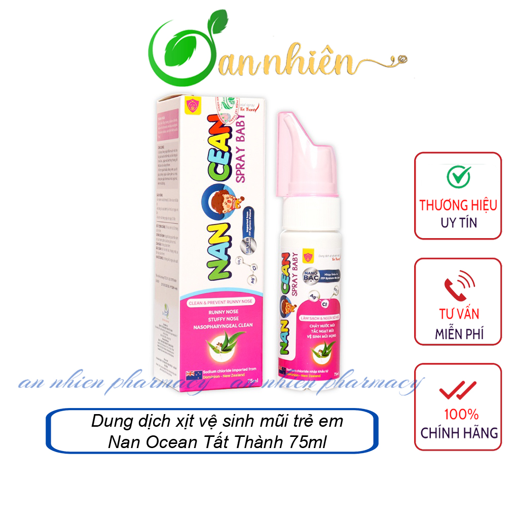 Dung dịch xịt vệ sinh mũi trẻ em Nan Ocean Tất Thành