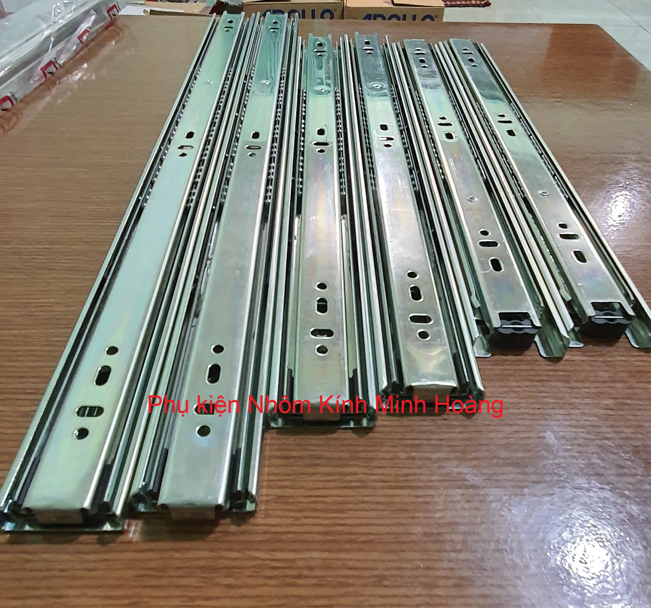 Bộ 02 Thanh trượt ray bi 3 tầng bản 42mm dùng làm ngăn kéo các loại tủ, bàn - kích thước 25, 30, 35, 40, 50 cm ( kèm vít )