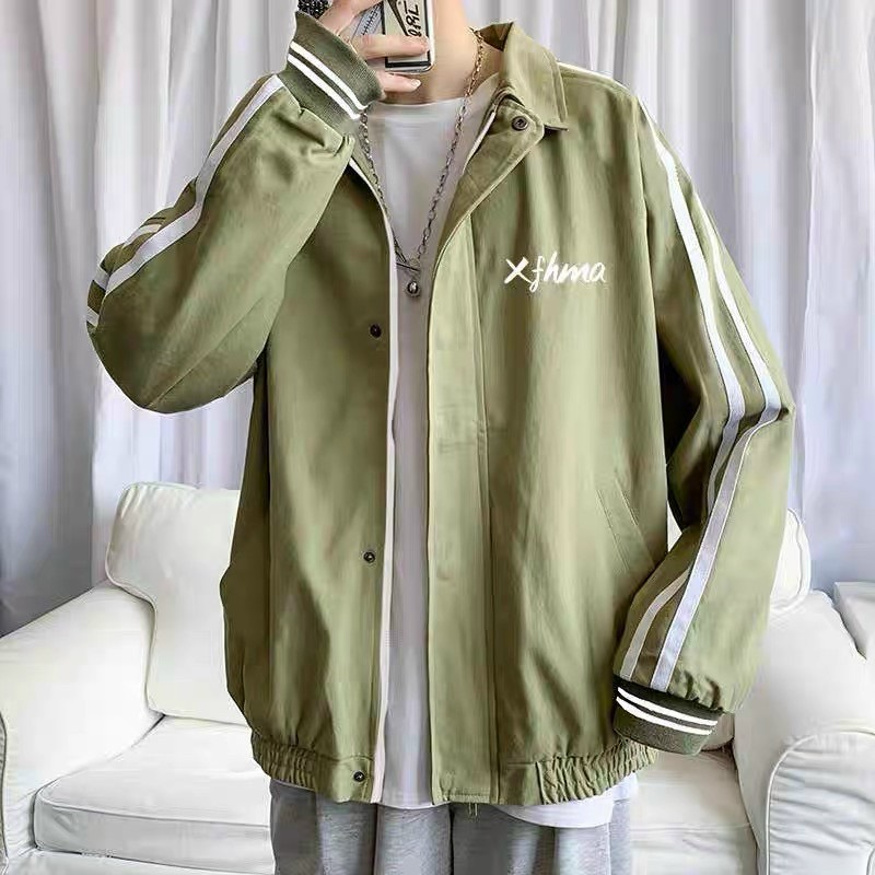 Áo Khoác Jacket Form Rộng XJHMA Phong Cách Ulzzang vải kaki mèm mịn