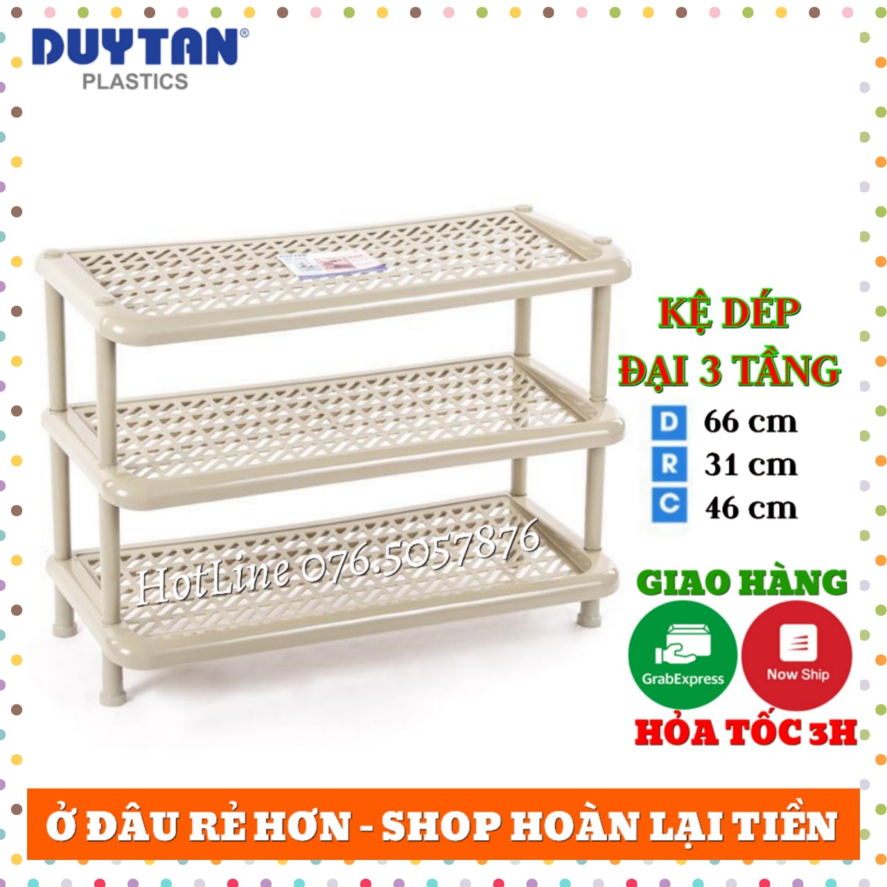 Kệ dép nhựa duy tân 3 Tầng Loại Đại