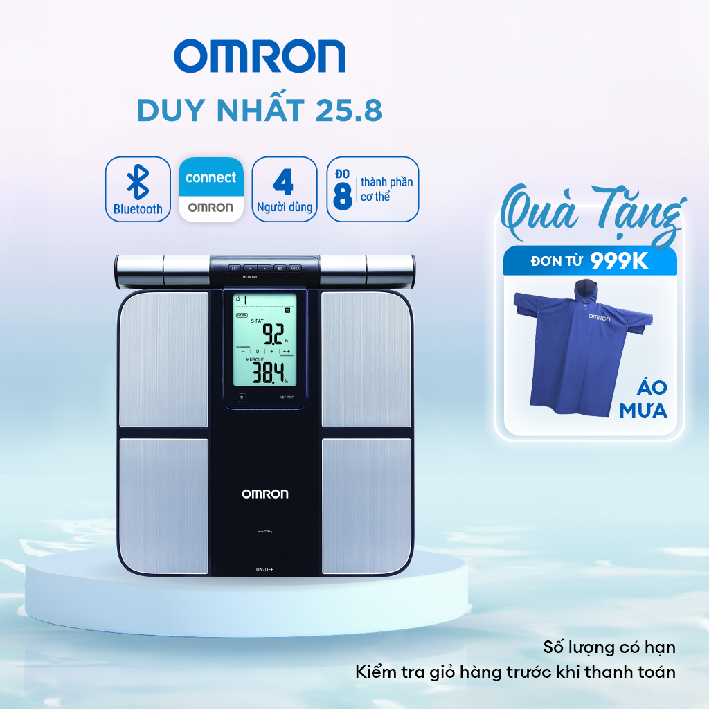 Máy đo thành phần cơ thể omron hbf-702t cao cấp - kết nối điện thoại - thương hiệu nhật bản