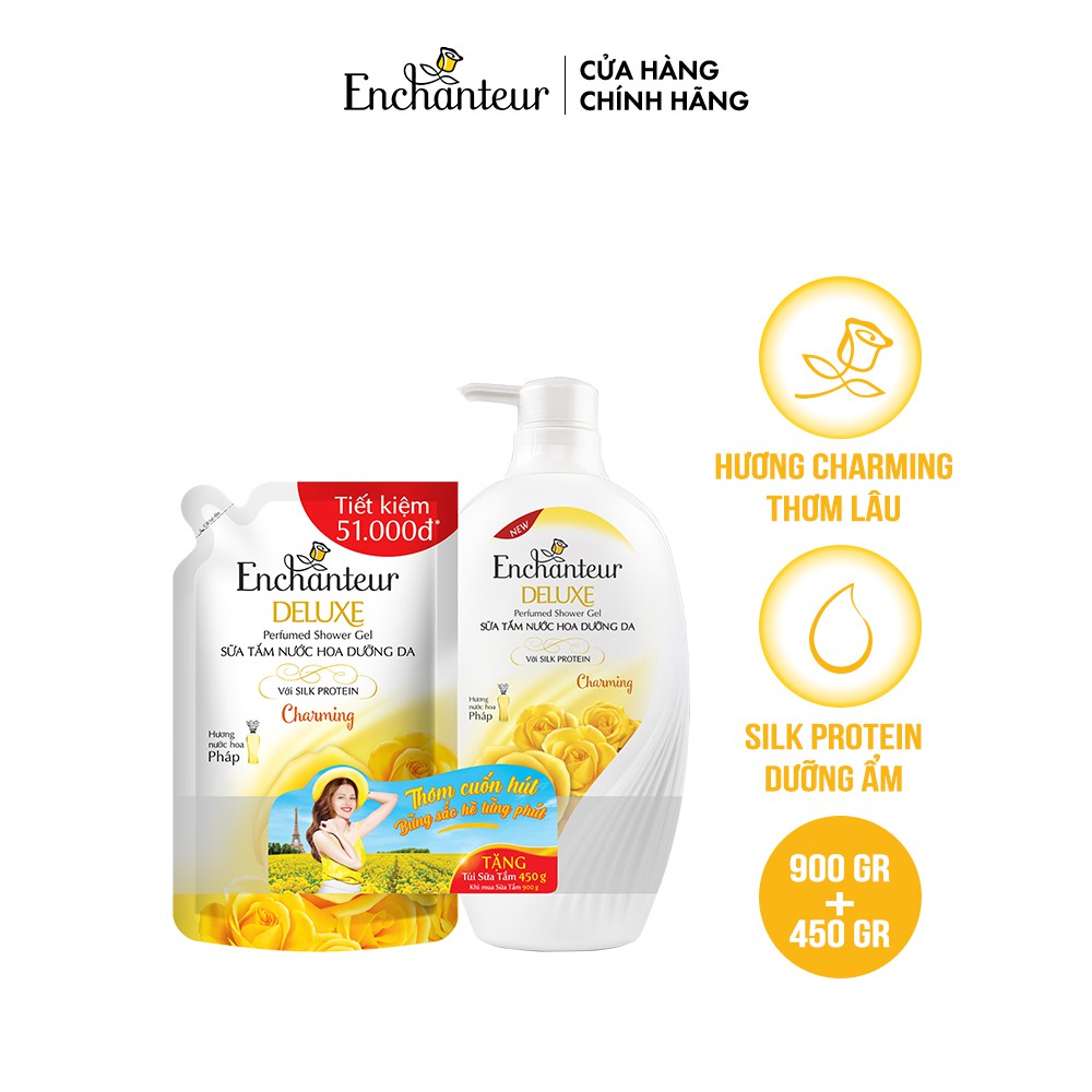 Sữa tắm enchanteur charrning 900g tặng túi 450g