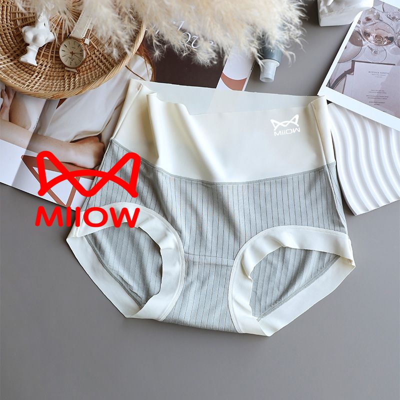 Quần Lót Phương Thức Cạp Cao Cho Mèo, Quần Lót Nữ Cotton, Kháng Khuẩn, Bụng, Sexy, Cô Gái Thuần Khiết, Quần Lót Liền Mạch