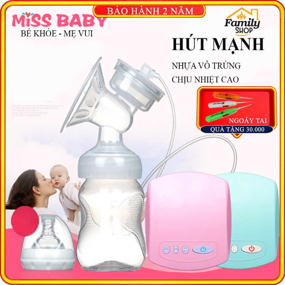 Máy hút sữa điện đơn Miss Baby có chế độ Massage kích sữa điều chỉnh 9 mức độ- Thiết kế thông minh tiện dụng- Tháo lắp dễ dàng- chất liệu nhựa PP an toàn tuyệt đối với trẻ - BẢO HÀNH 2 NĂM ĐỔI MỚI 1-1 TRONG 7 NGÀY NẾU CÓ LỖI