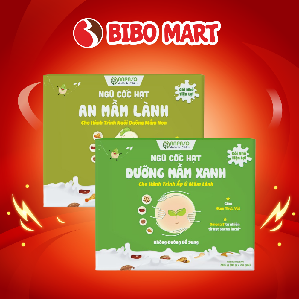 Ngũ Cốc Anpaso Hạt An Mầm Lành Cho Bé Trên 3 Tuổi, Ngũ Cốc Mẹ Bầu Dưỡng Mầm Xanh Bổ Sung Dưỡng Chất - Bibo Mart