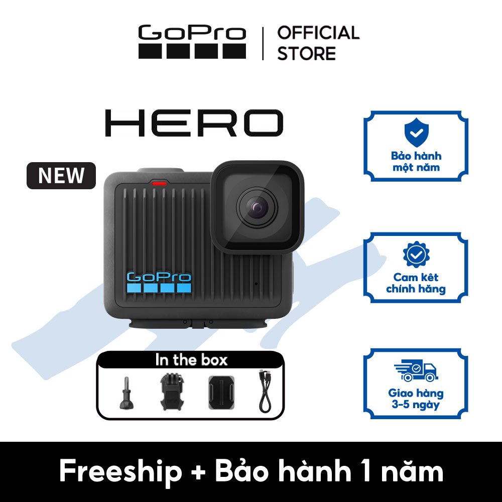   BẢO HÀNH 1 NĂM  GoPro HERO - Camera hành động chống nước mini chỉ 86g video 4K30 25 Cảnh quay chậm 2,7K60 50 ảnh 12MP,chống rung HyperSmooth chống nước lên đến 5m 
