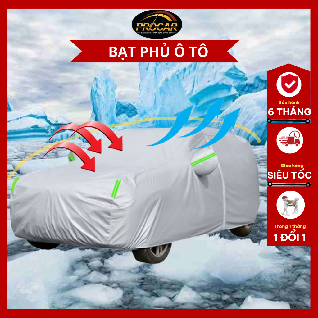 Bạt phủ ô tô, bạt che nắng ô to 3 lớp tráng nhôm cao cấp dành cho các loại xe