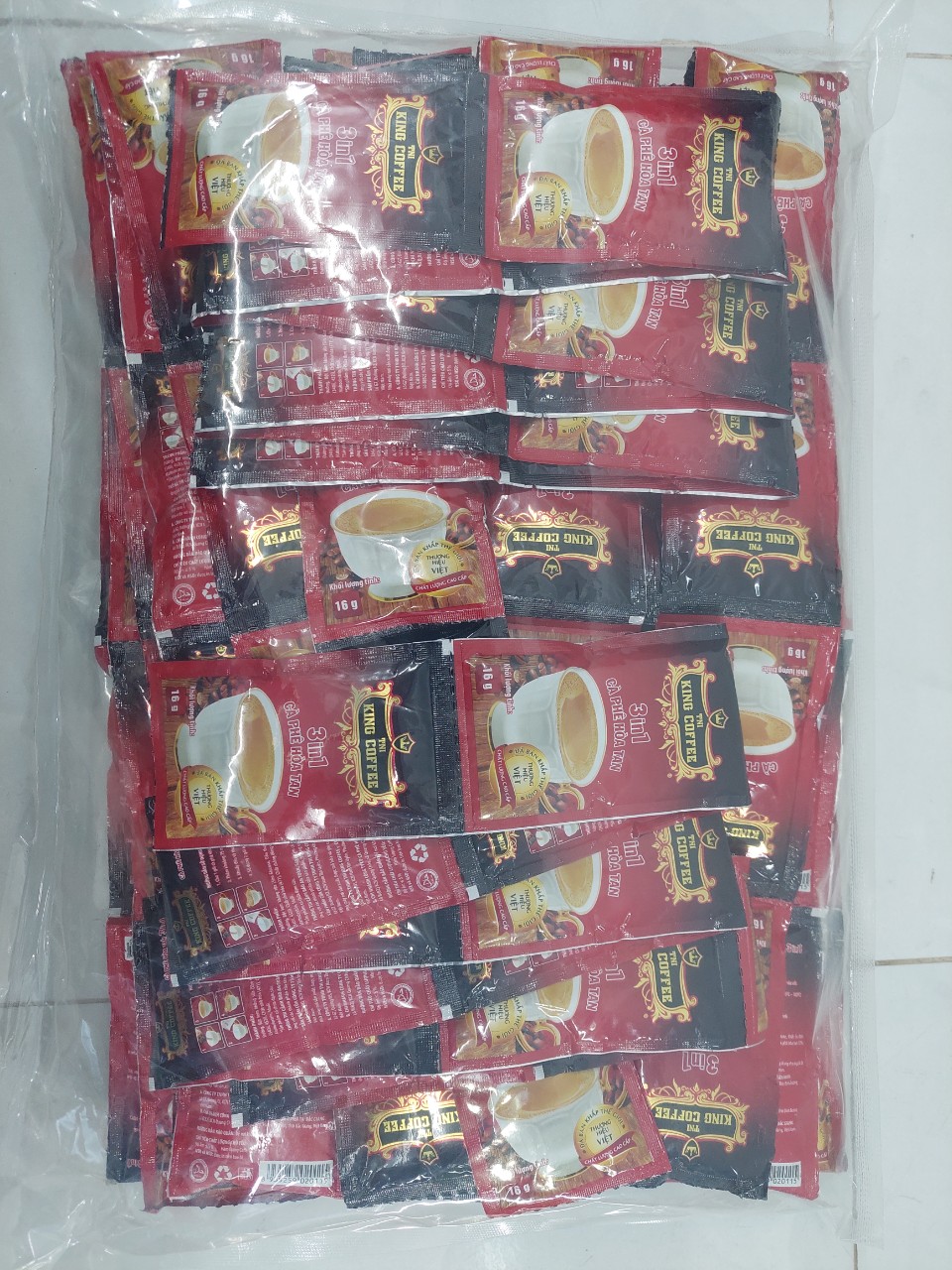 Cà phê King coffee 3in1 instant bịch 10 dây, 12 gói/dây