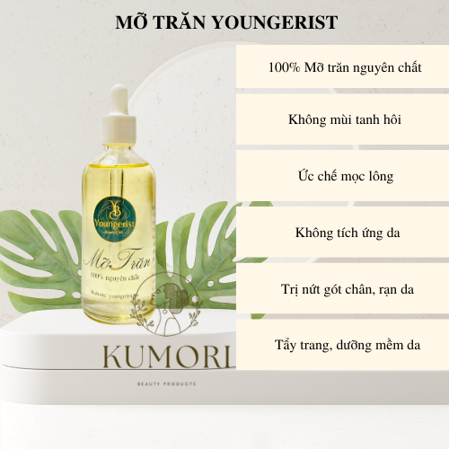 MỠ TRĂN NGUYÊN CHẤT HẠN CHẾ MỌC LÔNG YOUNGERIST thoa sau khi wax lông hỗ trợ quá trình triệt lông vĩnh viễn serum mỡ trăn cao cấp dùng cho spa