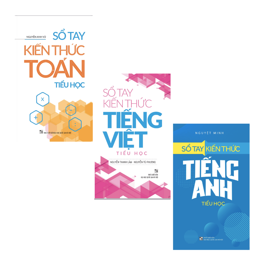 Sách: combo sổ tay kiến thức tiểu học: toán + tiếng việt + tiếng anh