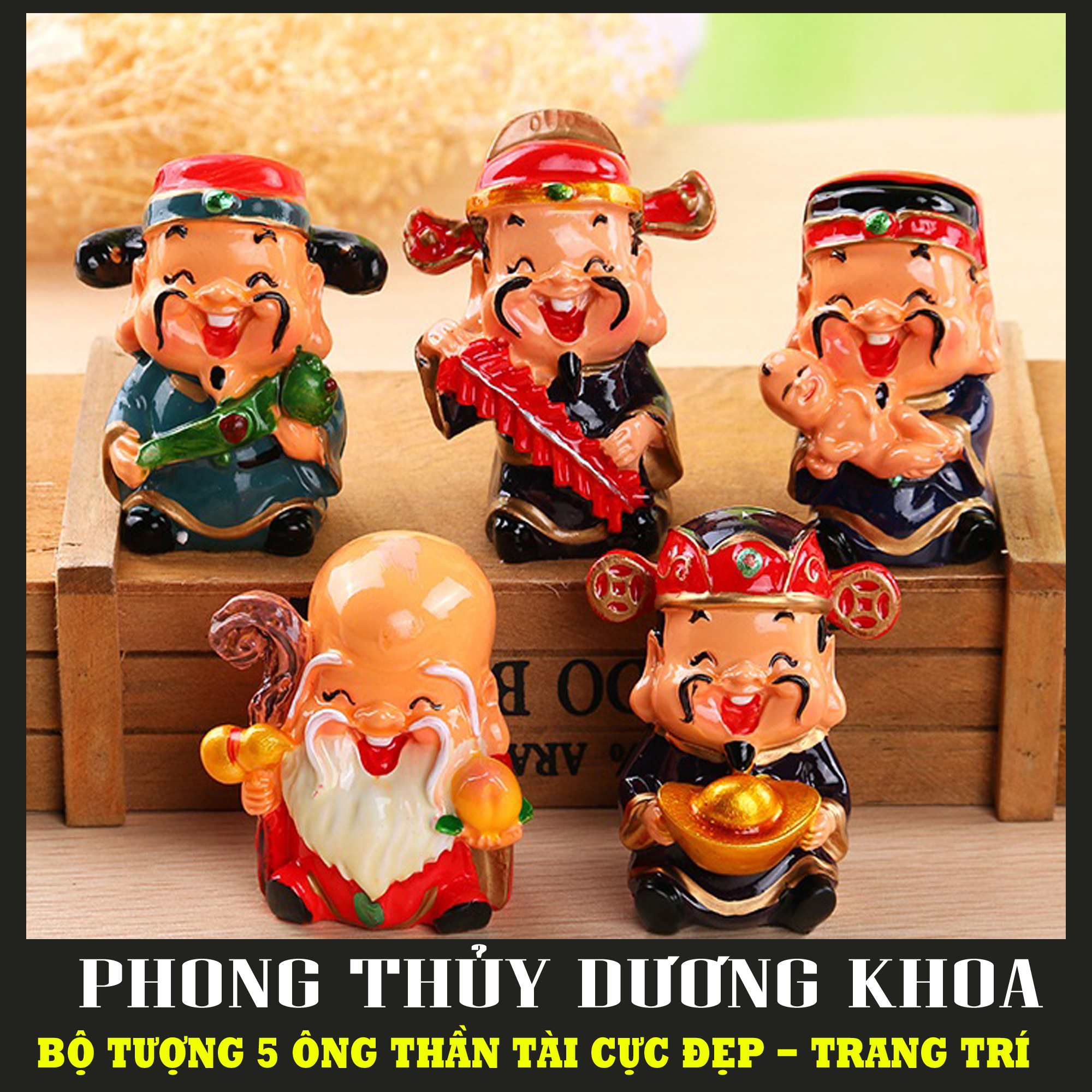 Bán chạy - bộ 5 tượng thần tài may mắn trang trí nhà cửa, cửa hàng cực may mắn - bộ 5 tượng ông thần tài may mắn - tài lộc - bộ 5 tượng thần tài phúc lộc thọ
