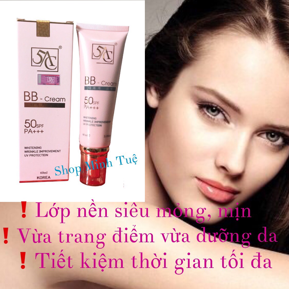 [HCM]Kem nền trang điểm make up dưỡng da 1 phút cho lớp nền vạn người mê BB-Cream 5AC