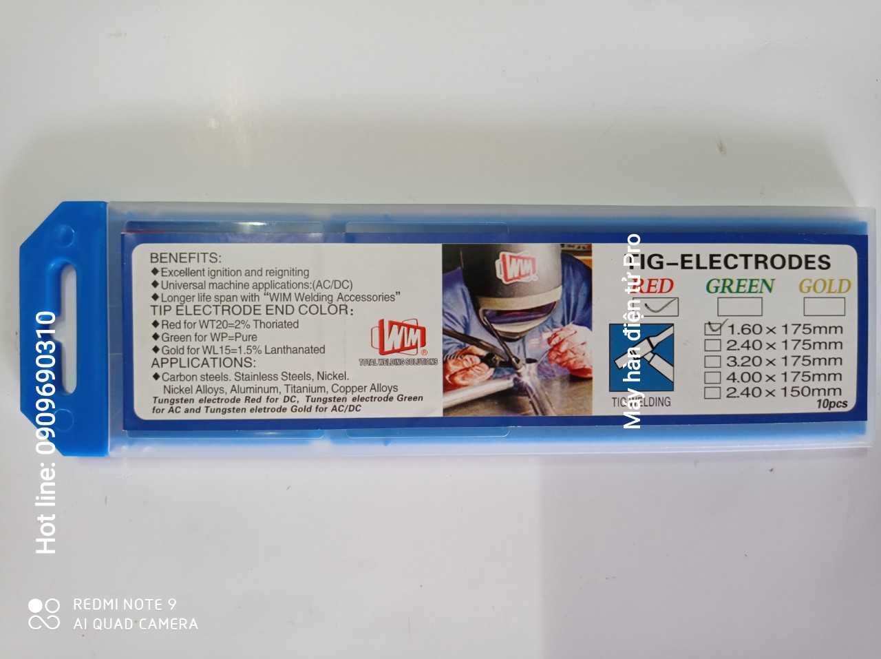 [HCM]Kim hàn Tig inox 1.6mm Wim(hộp 10 kim)