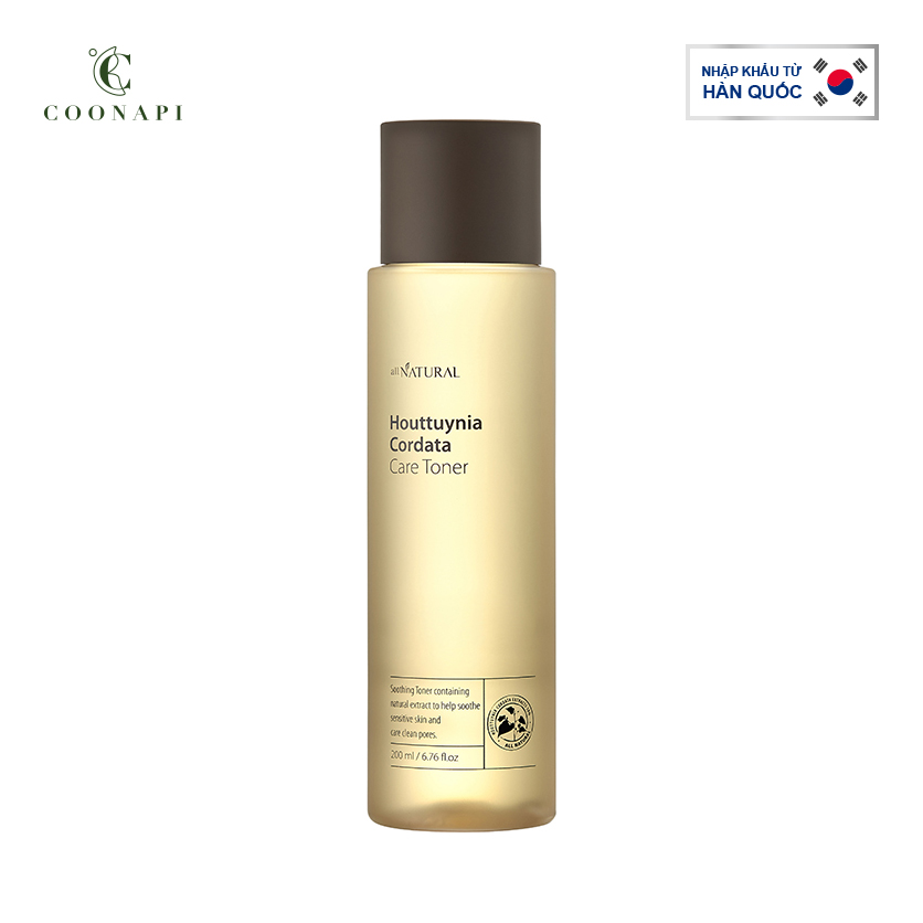 Toner Cấp Nước, Chăm Sóc Da Mụn Nhạy Cảm Chiết Xuất Diếp Cá Hữu Cơ All Natural Houttuynia Cordata Care Toner 200ml
