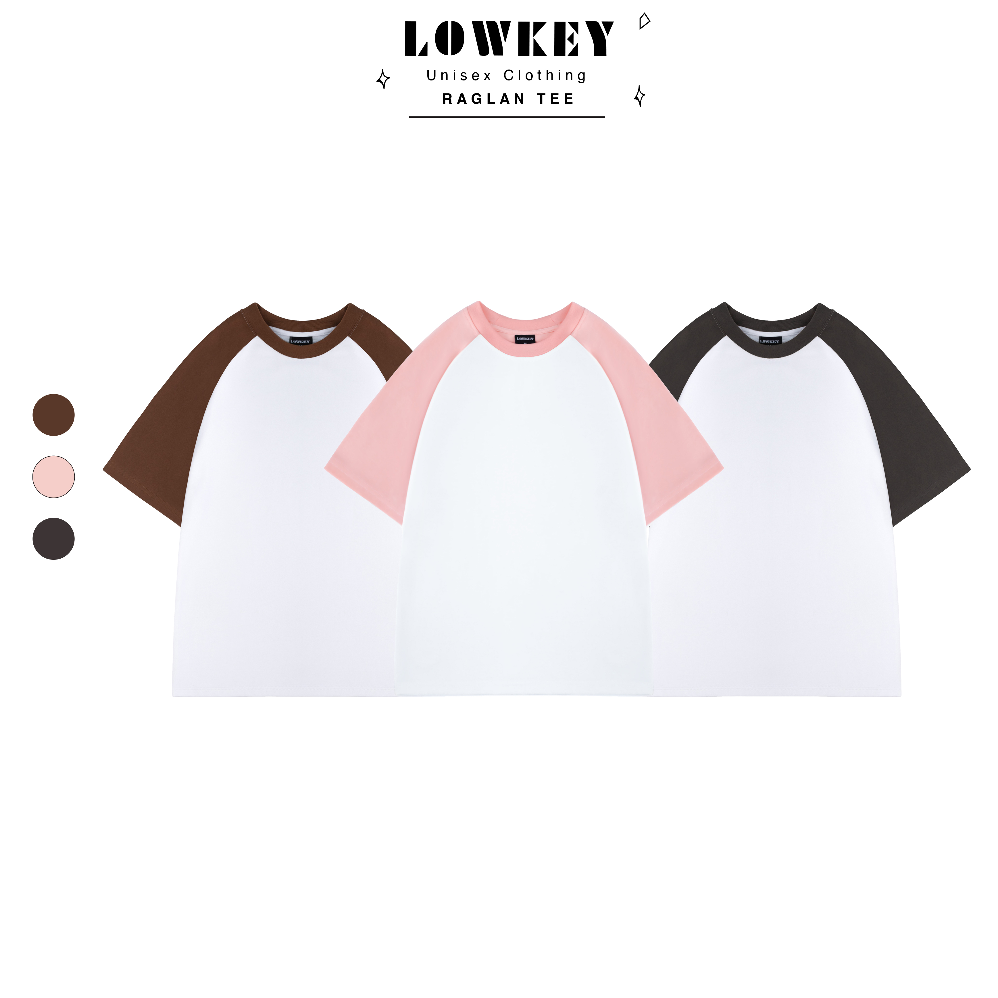 T-Shirt Raglan trơn K3000 - Unisex vải cotton co dãn