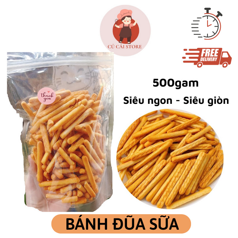 Bánh quy đũa bơ sữa 500gam - Siêu giòn, thơm ngon, béo bơ