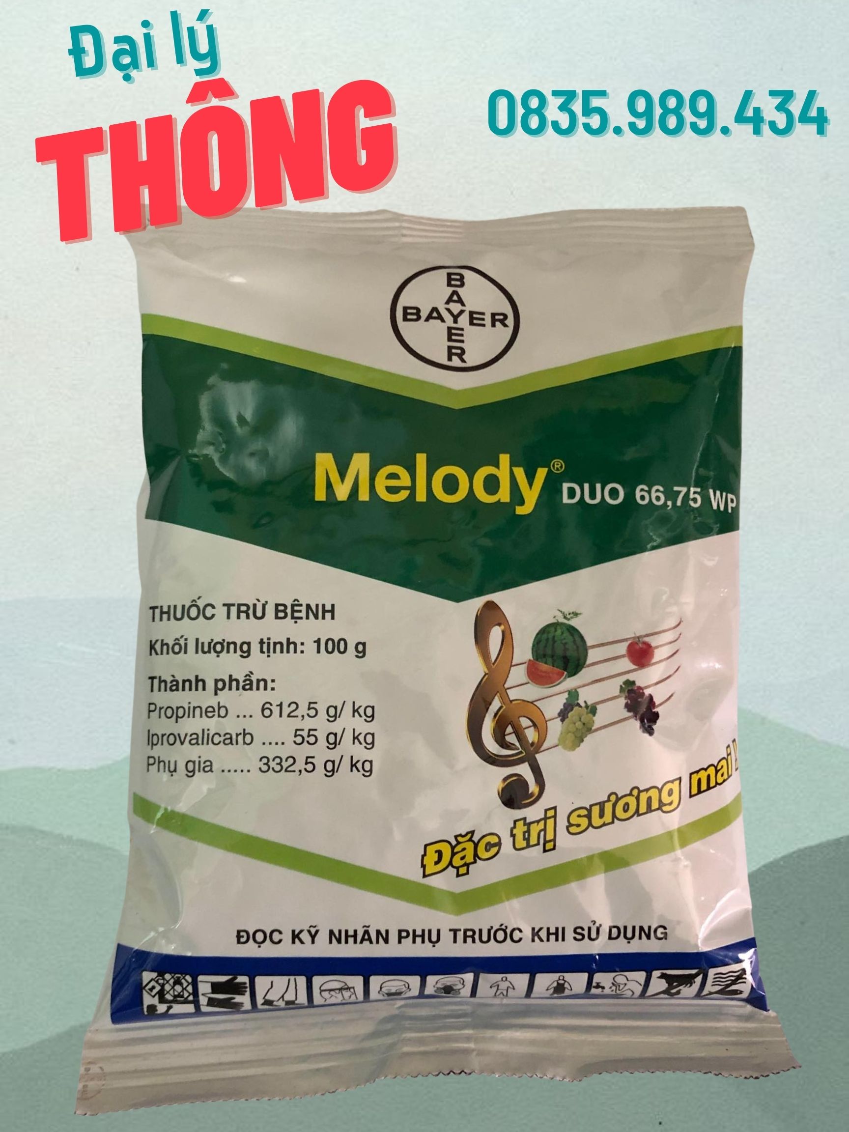 Melody - thuốc đặc trị bệnh sương mai ở cây trồng - gói 100gr