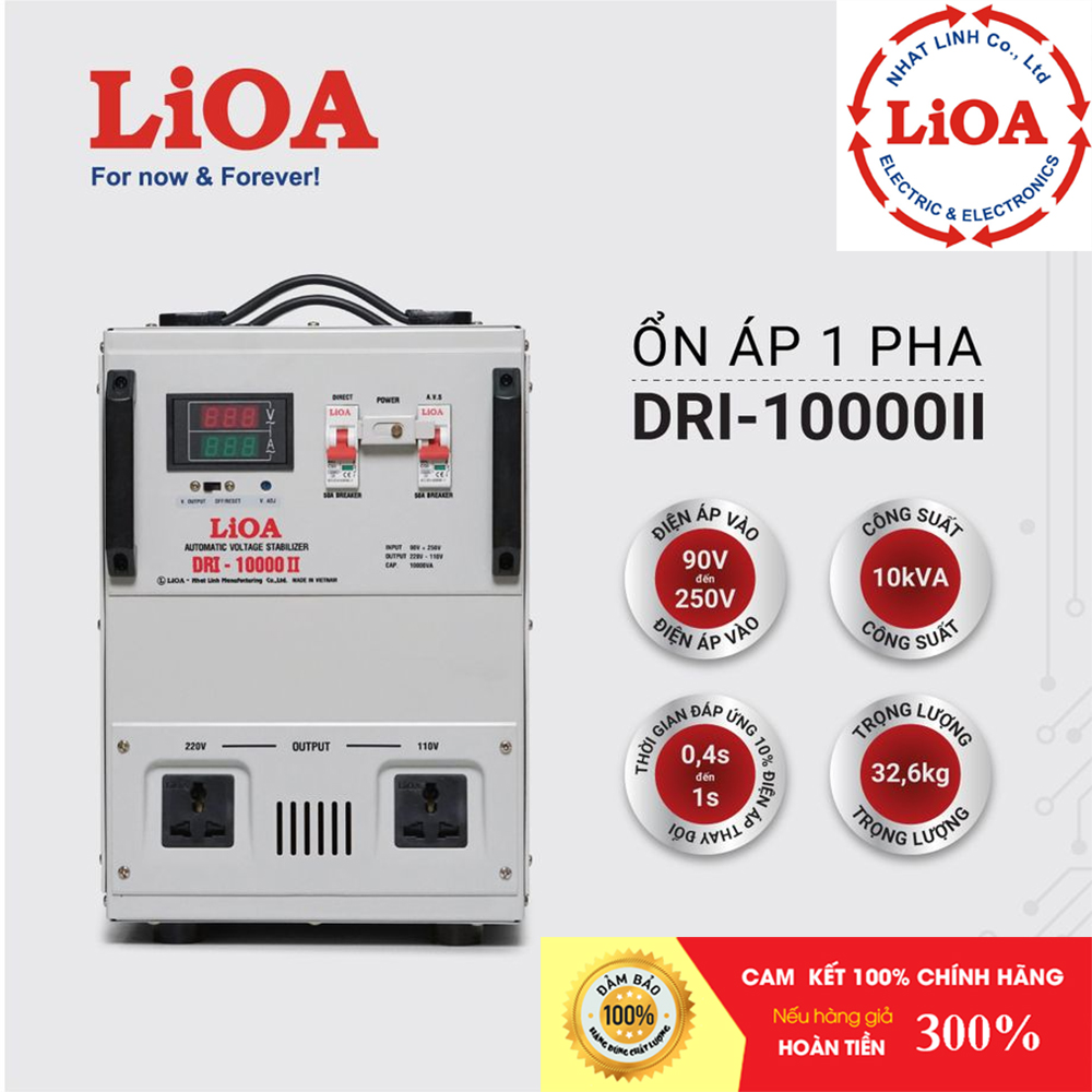 Ổn áp lioa 10kva 1 pha 10kw 10kg 10000w 10000va nhật linh thế hệ mới - lioavietnam